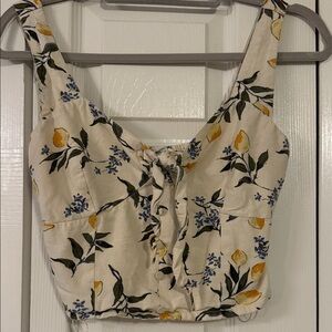 Lemon Floral Women's Crop Top